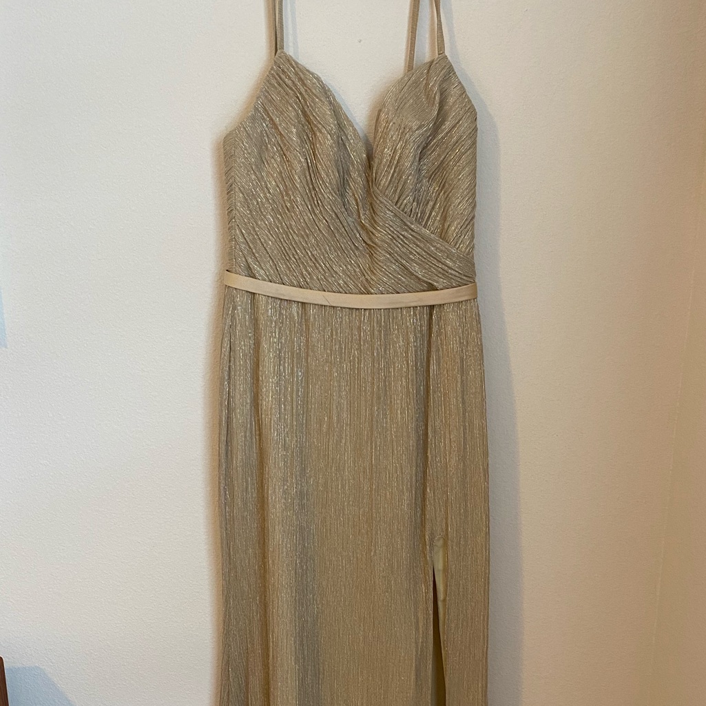 Nwt Gold Floor Length Gown